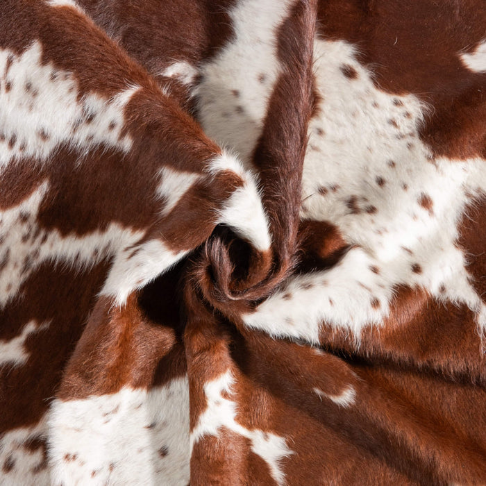 Brown and White Cowhide Rug Size 7'1" L x 5'7" W 9236