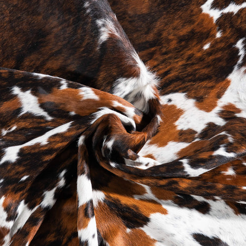 Tricolor Cowhide Rug Size 7'7" L x 6'10" W 9248
