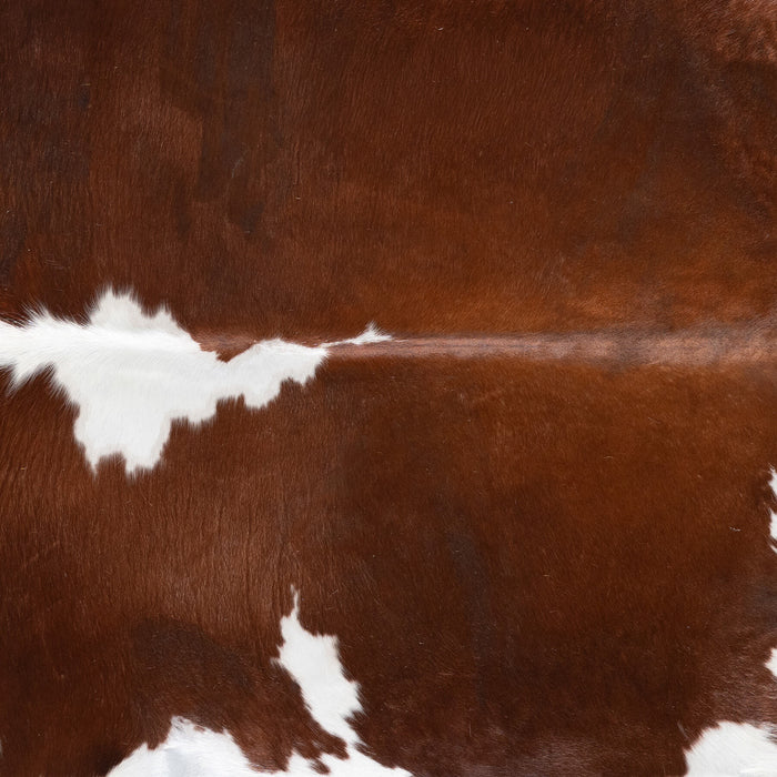 Chocolate and White Cowhide Rug Size 7'10" L x 6'9" W 9262