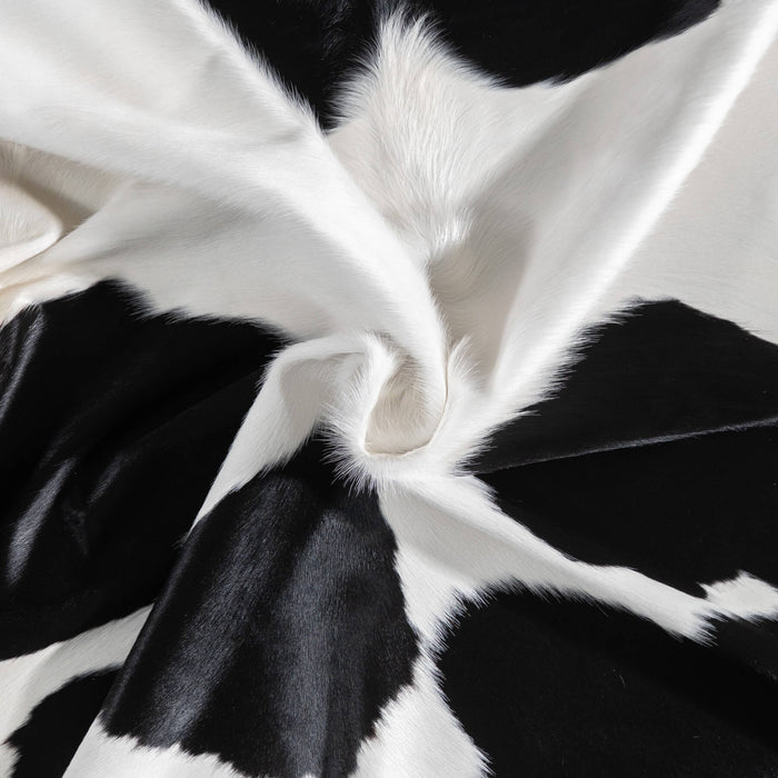 Brazilian Black and White Cowhide Rug Size 6'9" L x 6'0" W 9270