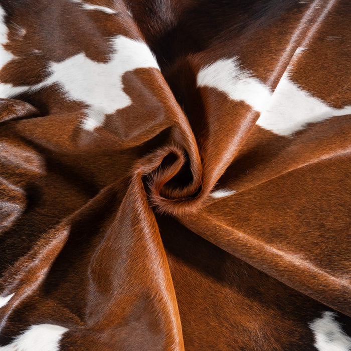 Brazilian Chocolate and White Cowhide Rug Size 6'5" L x 6'9" W 9271