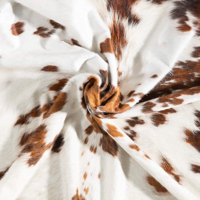 White Tricolor Cowhide Rug Size 7'8" L x 6'10" W 9272
