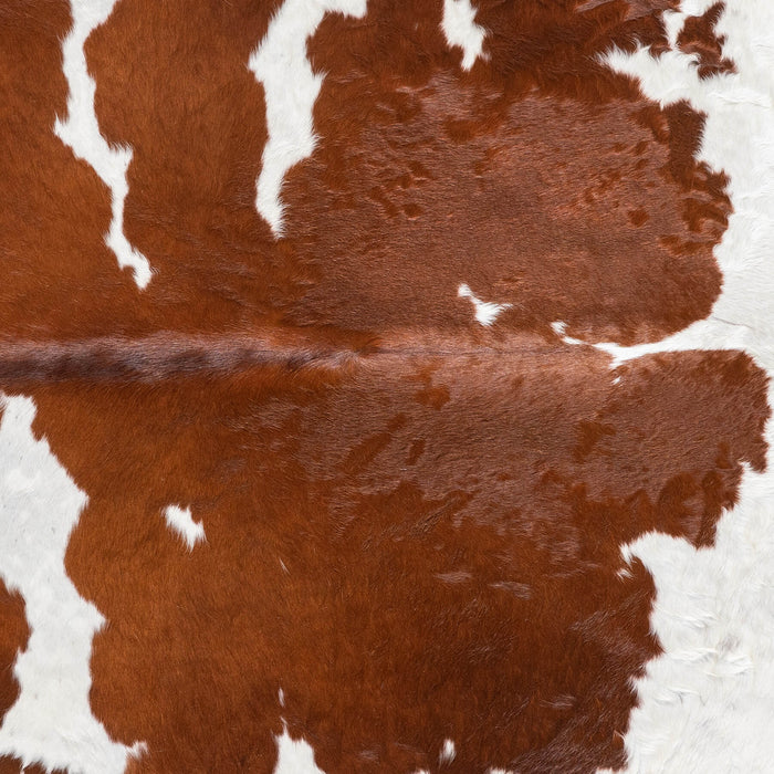 Brown and White Cowhide Rug Size 7'11" L x 7'1" W 9277