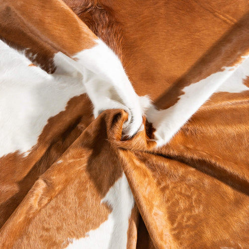Brown and White Cowhide Rug Size 8'1" L x 7'6" W 9280