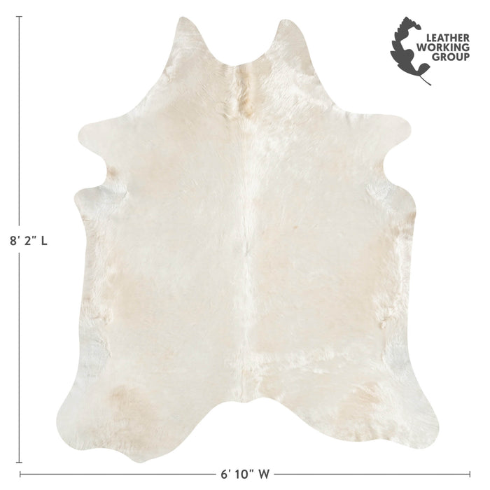 Brazilian Off White Cowhide Rug Size 8'2" L x 6'10" W 9293