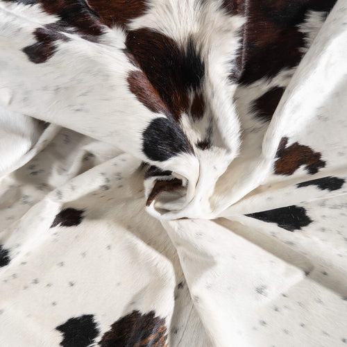 White Tricolor Cowhide Rug Size 7'9" L x 7'4" W 9298