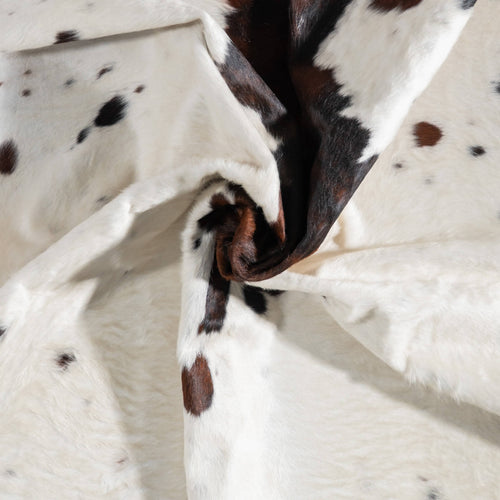 White Tricolor Cowhide Rug Size 7'4" L x 6'9" W 9299