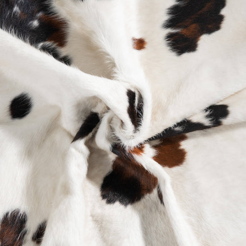 White Tricolor Cowhide Rug Size 6'10" L x 6'2" W 9301