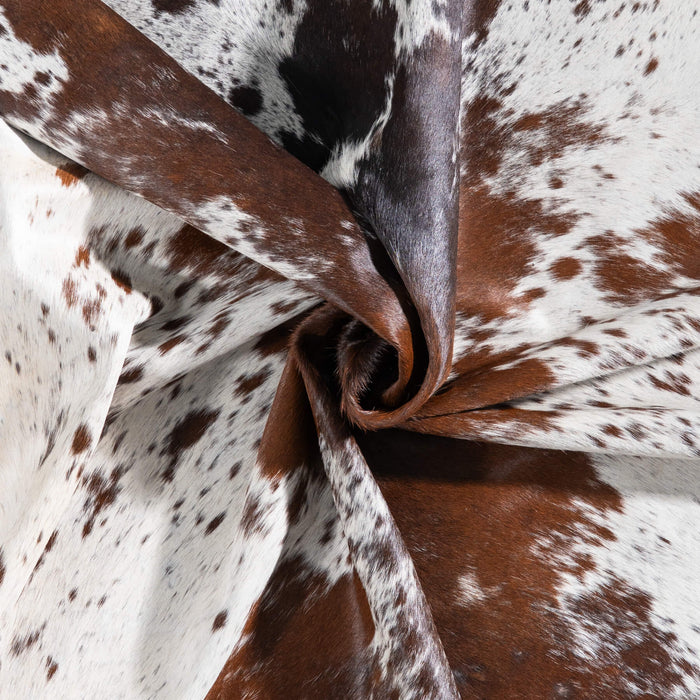 Brazilian Chocolate and White Cowhide Rug Size 6'11" L x 6'0" W 9305