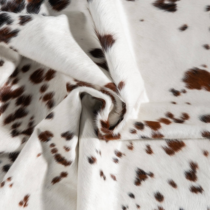 White Tricolor Cowhide Rug Size 7'1" L x 7'1" W 9336