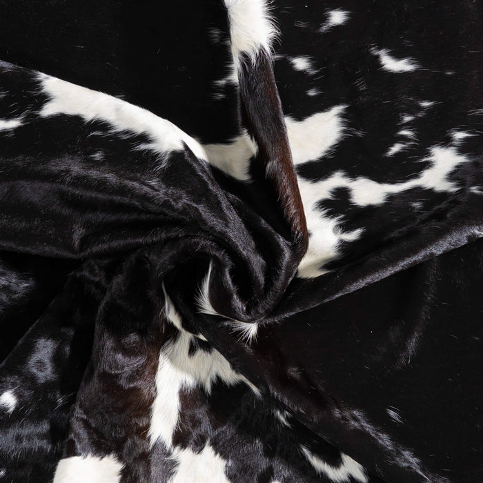 Black and White Cowhide Rug Size 8'4" L x 7'4" W 9340