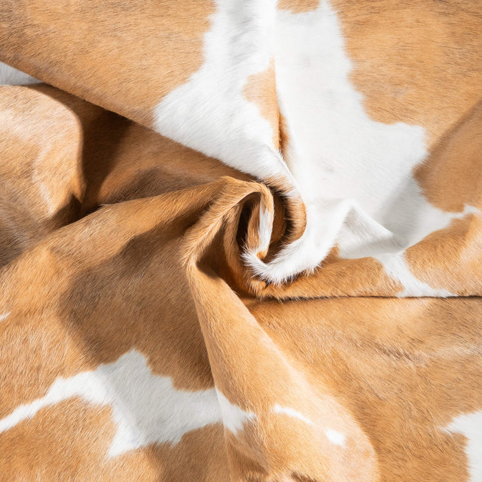 Palomino and White Cowhide Rug Size 7'0" L x 5'10" W 9341