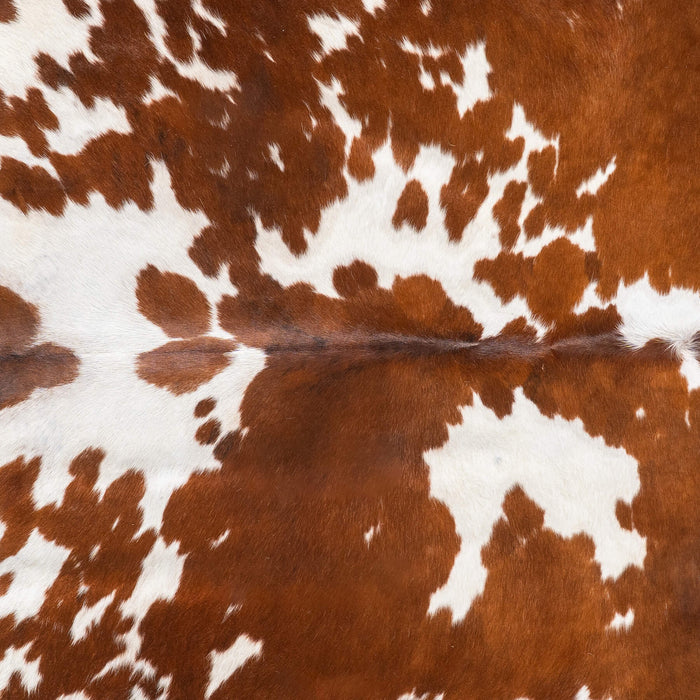 Brown and White Cowhide Rug Size 7'10" L x 7'3" W 9343