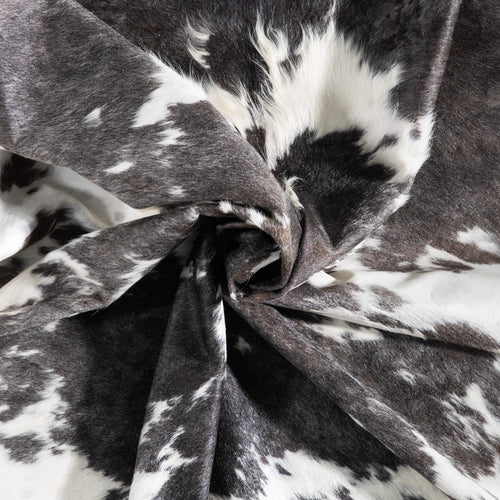 Black Salt and Pepper Cowhide Rug Size 8'1" L x 7'1" W 9354