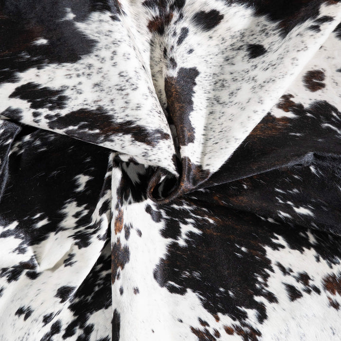 White Tricolor Cowhide Rug Size 7'6" L x 6'2" W 9356
