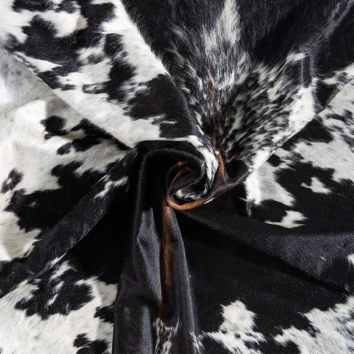 Black and White Cowhide Rug Size 7'8" L x 6'9" W 9358