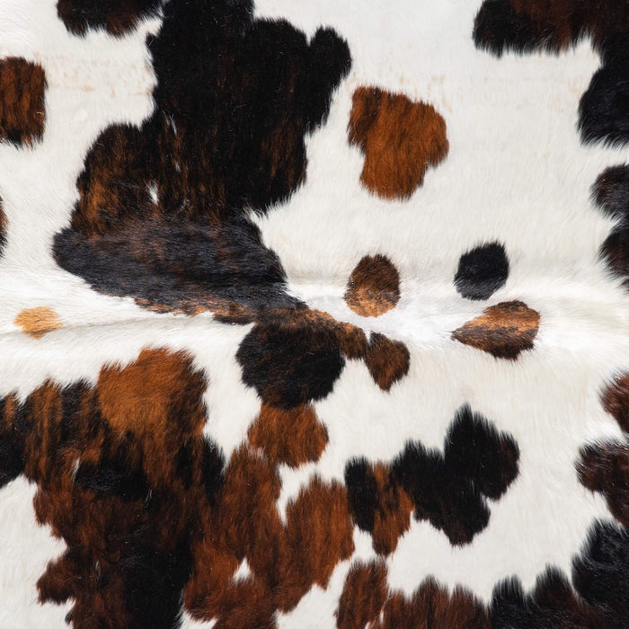 White Tricolor Cowhide Rug Size 7'3" L x 6'5" W 9363