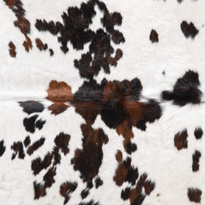 White Tricolor Cowhide Rug Size 6'8" L x 6'2" W 9371