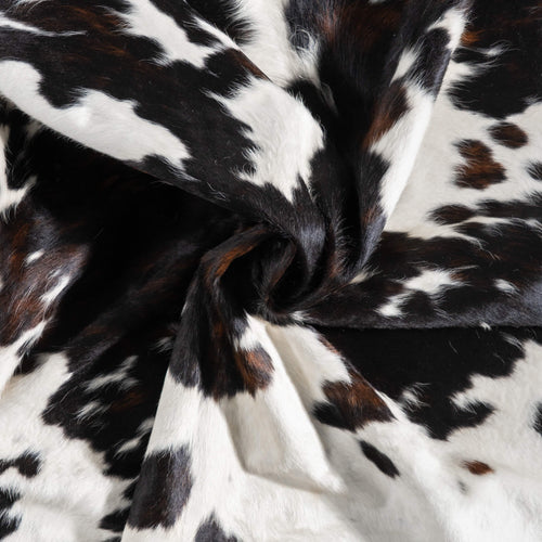 Dark Tricolor Cowhide Rug Size 7'0" L x 6'7" W 9381