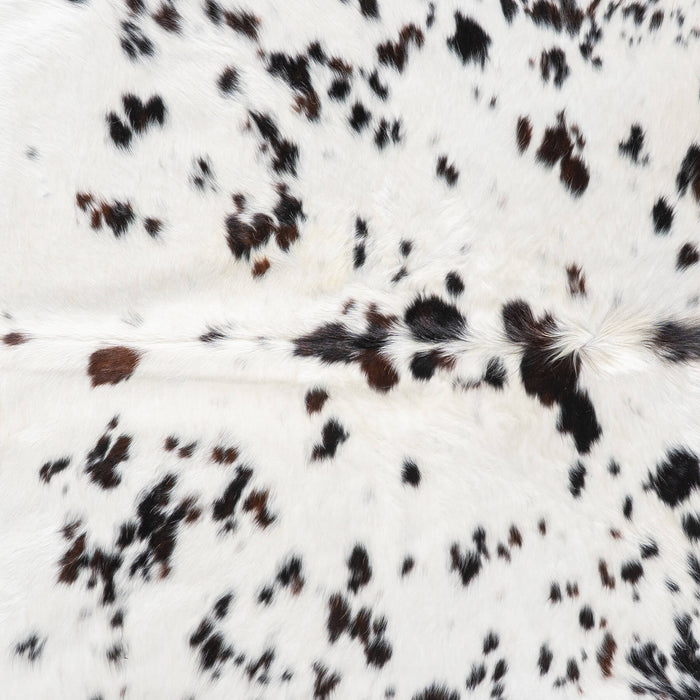 White Tricolor Cowhide Rug Size 7'6" L x 7'2" W 9382