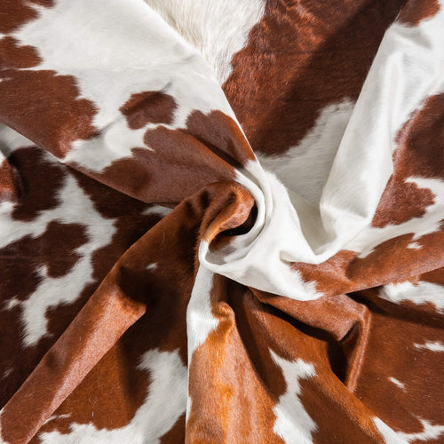 Brown and White Cowhide Rug Size 8'3" L x 7'0" W 9389