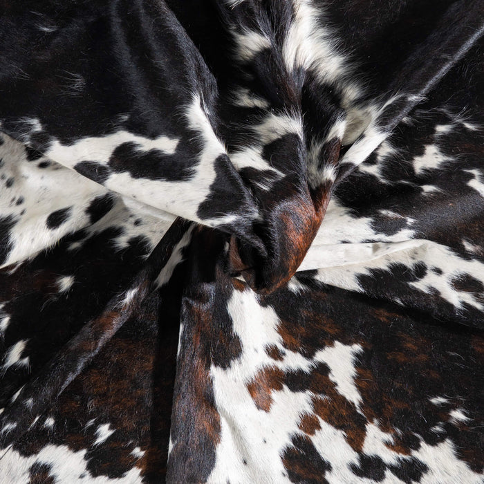 Dark Tricolor Cowhide Rug Size 8'1" L x 5'9" W 9390