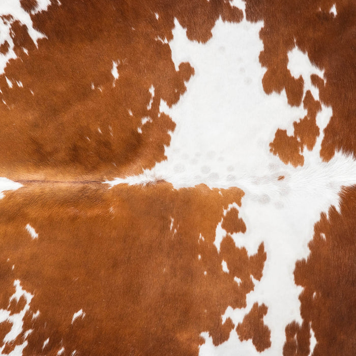 Brown and White Cowhide Rug Size 7'7" L x 6'10" W 9391