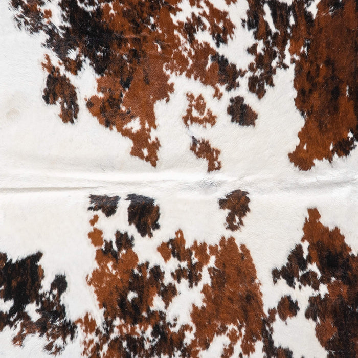 White Tricolor Cowhide Rug Size 7'6" L x 6'6" W 9393