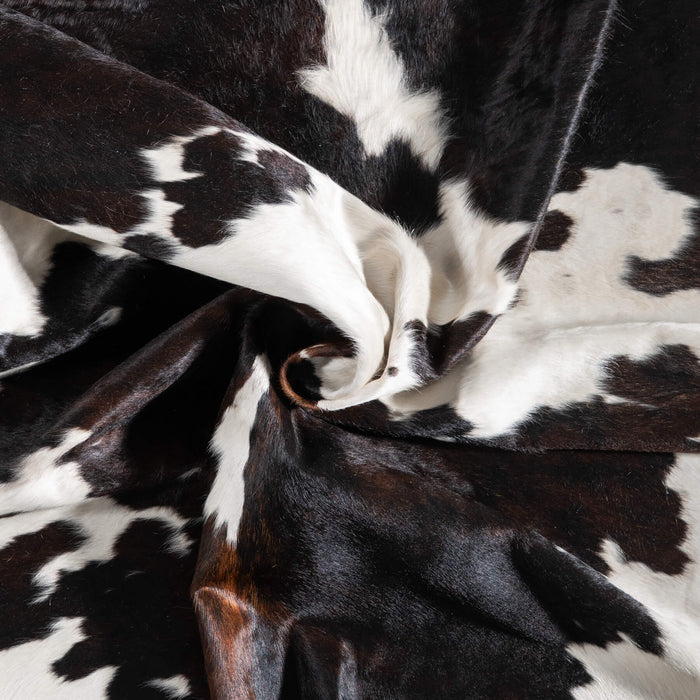Dark Tricolor Cowhide Rug Size 7'8" L x 6'10" W 9407