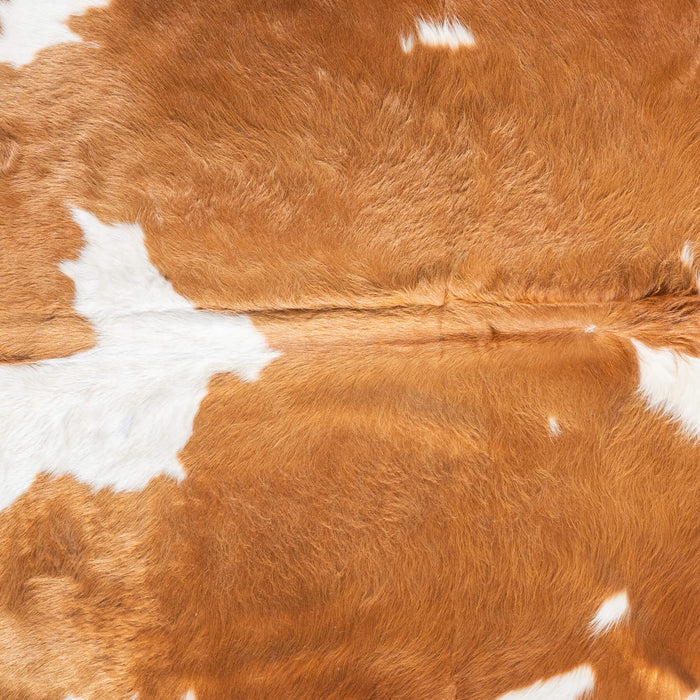 Brown and White Cowhide Rug Size 6'10" L x 6'3" W 9410