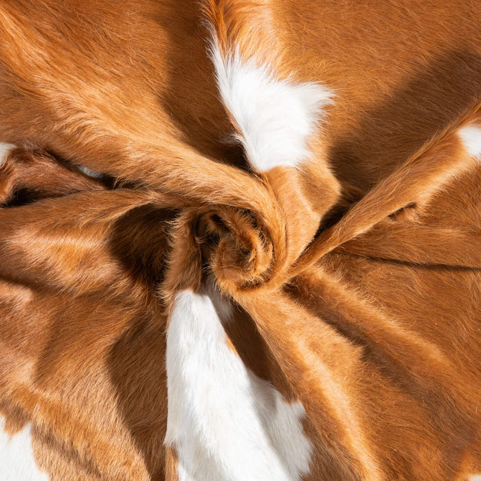 Brown and White Cowhide Rug Size 6'10" L x 6'3" W 9410