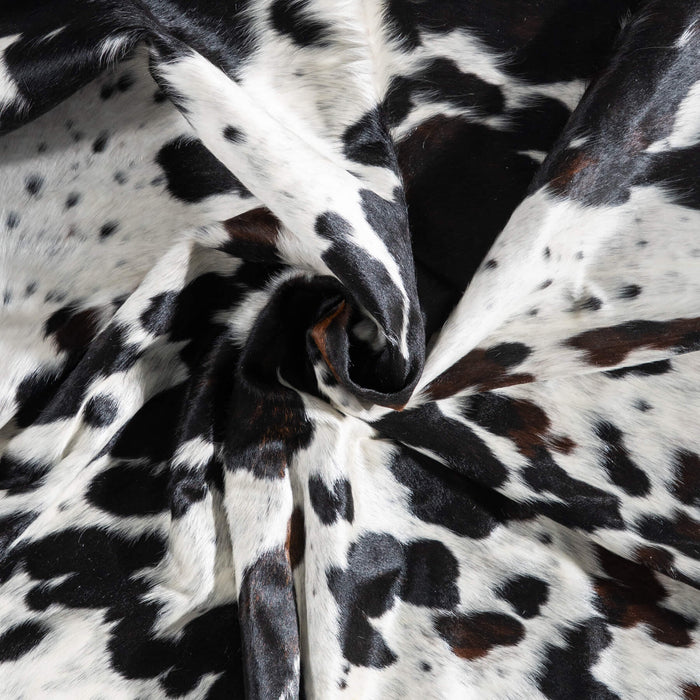Black Salt and Pepper Cowhide Rug Size 7'6" L x 6'11" W 9411