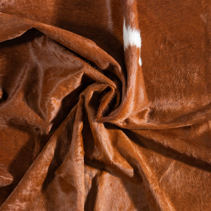 Brown and White Cowhide Rug Size 7'9" L x 7'6" W 9417