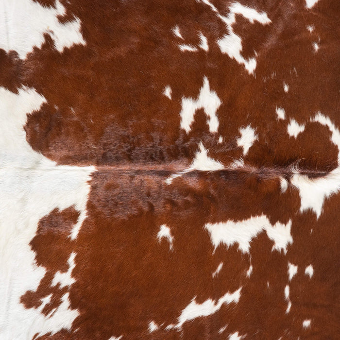 Brown and White Cowhide Rug Size 7'5" L x 6'10" W 9421