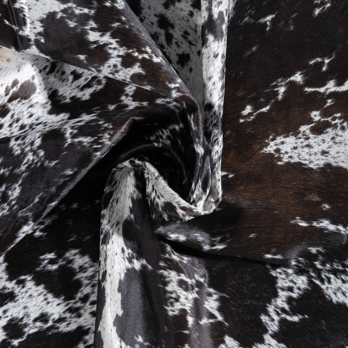 Black Salt and Pepper Cowhide Rug Size 7'10" L x 7'5" W 9429