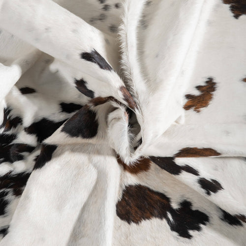 White Tricolor Cowhide Rug Size 7'10" L x 7'3" W 9432