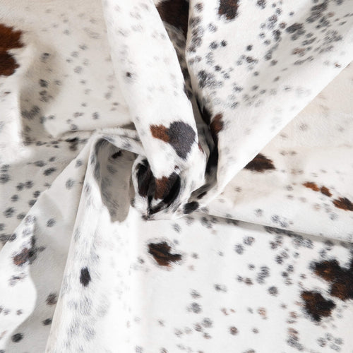 White Tricolor Cowhide Rug Size 7'11" L x 7'6" W 9446