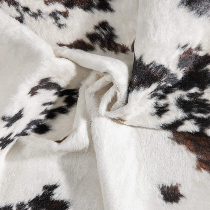 White Tricolor Cowhide Rug Size 7'2" L x 7'2" W 9447