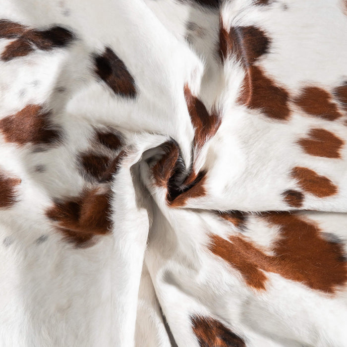 White Tricolor Cowhide Rug Size 6'4" L x 6'4" W 9453