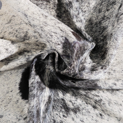 Black Salt and Pepper Cowhide Rug Size 6'11" L x 6'7" W 9460