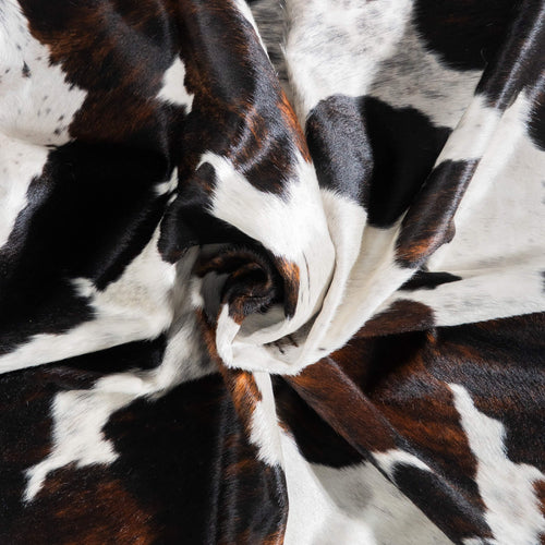 White Tricolor Cowhide Rug Size 8'4" L x 6'8" W 9461