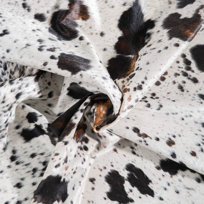 Black Salt and Pepper Cowhide Rug Size 7'2" L x 6'5" W 9463