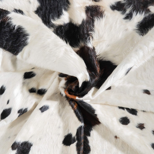 White Tricolor Cowhide Rug Size 7'8" L x 7'2" W 9470