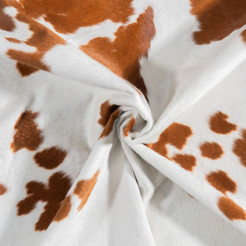 Brown and White Cowhide Rug Size 6'2" L x 5'8" W 9483