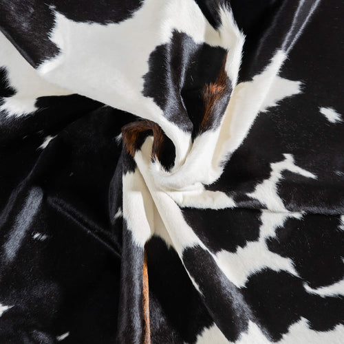 Black and White Cowhide Rug Size 7'6" L x 7'2" W 9491