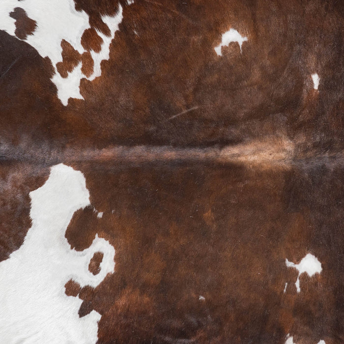 Chocolate and White Cowhide Rug Size 8'7" L x 7'7" W 9492