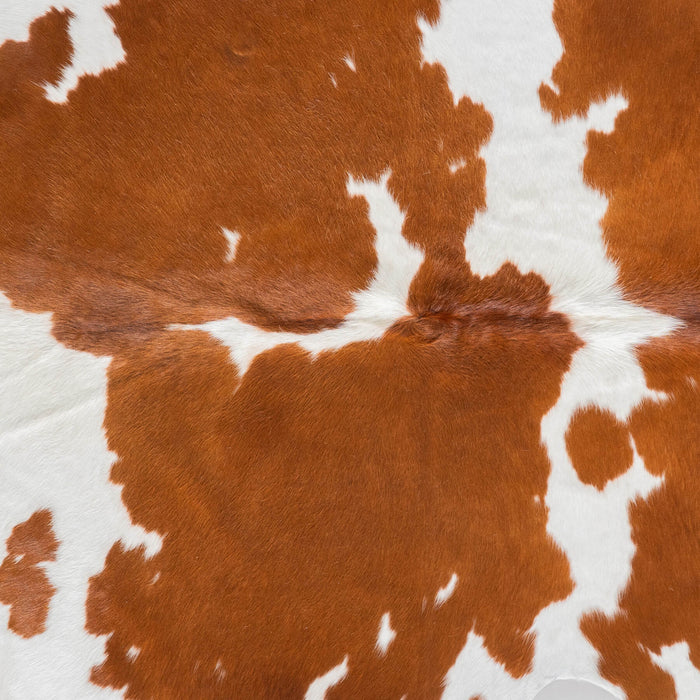 Brown and White Cowhide Rug Size 7'4" L x 7'1" W 9493