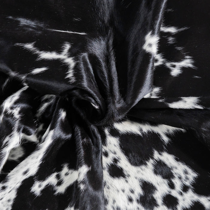 Black and White Cowhide Rug Size 7'4" L x 6'3" W 9494