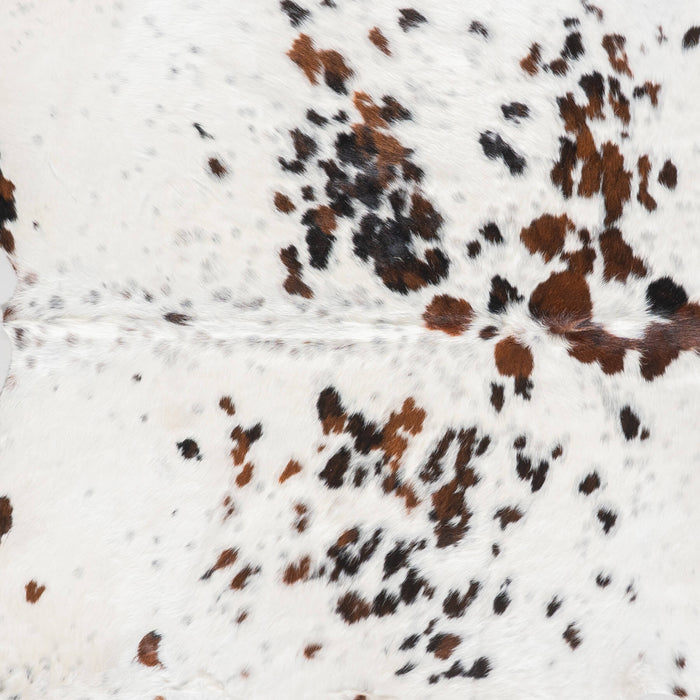 White Tricolor Cowhide Rug Size 7'2" L x 6'11" W 9495