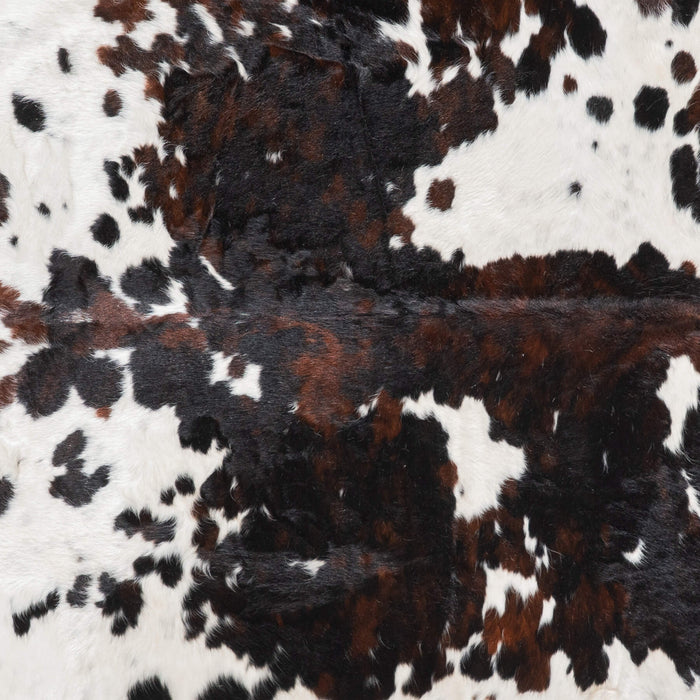 Dark Tricolor Cowhide Rug Size 7'6" L x 6'9" W 9499